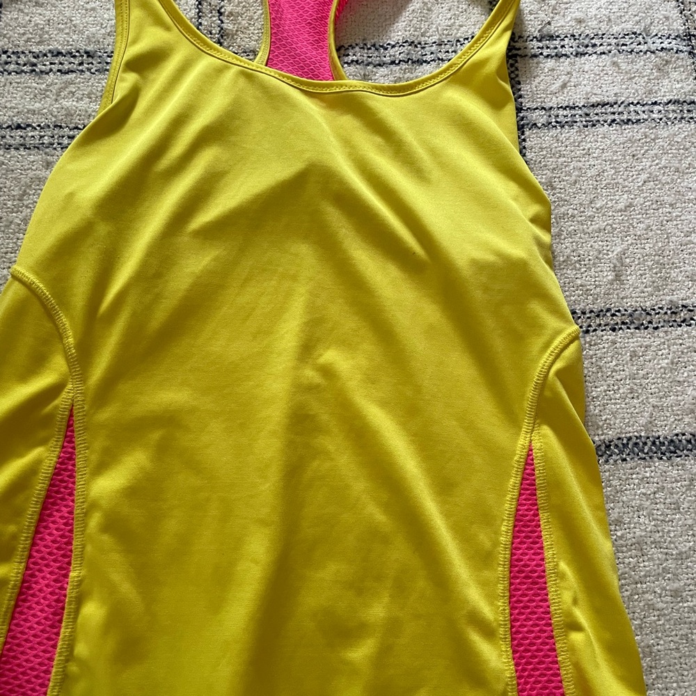 Xersion Bright Yellow and Pink Performance Tank